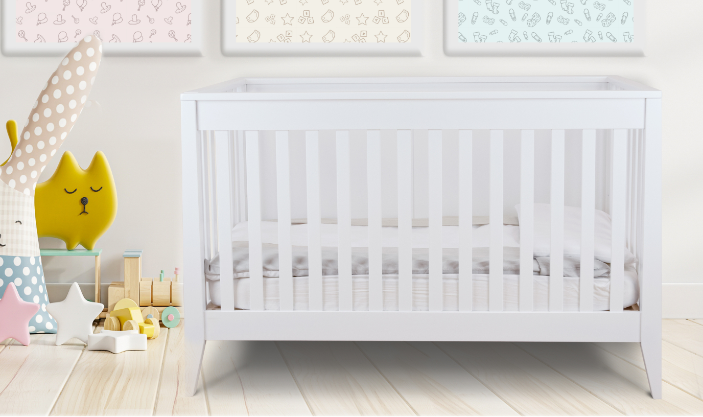 Picci Lella, Next to Me Cot / Crib - Wood, White - Mattress included!  unisex (bambini)