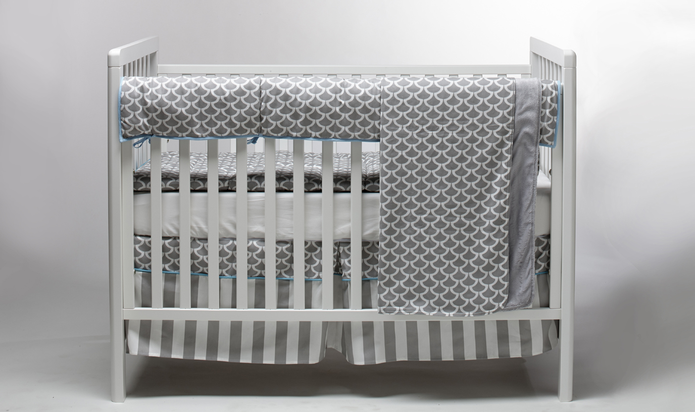 Introducing <b>Pali Bedding Sets</b>: <b>Sogno</b>, <b>Stella</b> and <b>Regale</b>. <br>Each collection set consists of a <b>blanket</b>, a <b>dust ruffle</b>, a <b>crib top rail cover</b> and a <b>sheet</b>. <br>Pictured here: <b>Sogno</b>.